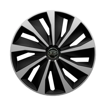Автомобильные колпаки 4 Racing Grip Silver-Black R13 4 шт. (с логотипом Kia)