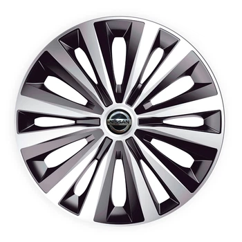 Автомобильные колпаки J-Tec Multi Silver-Black R13 4 шт (с логотипом Nissan)