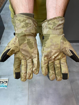 Перчатки тактические 2 в 1, пальцевые, утепленные, Камуфляж, размер M