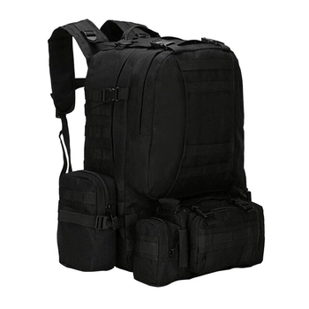 Рюкзак тактический +3 подсумка AOKALI Outdoor B08 Black для военных спецрюкзак