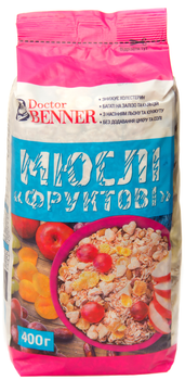 Мюслі Doctor Benner Фруктові 20% 400 г (4820132580982)