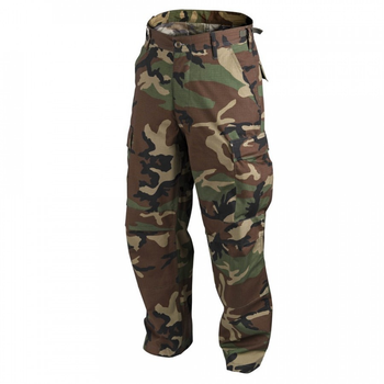 Брюки (Бавовна Ріпстоп) BDU - Cotton Ripstop Helikon-Tex US Woodland S/Long Тактичні чоловічі