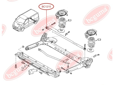 Сайлентблок задньої реактивної тяги Trafic/Vivaro 01- Л. bcguma (BC1215)