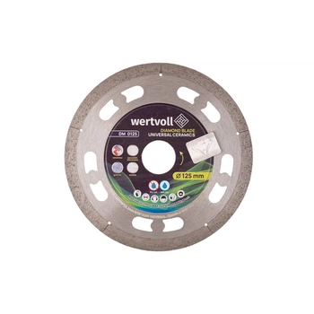 Диск алмазный для керамики WERTVOLL GM UNIVERSAL CERAMICS 125х1 мм 24% высота алмазного слоя 8 мм адаптер 22.2-20 мм 12250 об/мин (DM-0125)