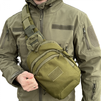 Сумка кобура для прихованого носіння зброї, сумка через плече, маленький рюкзак 31х20х10 см 4л колір олива