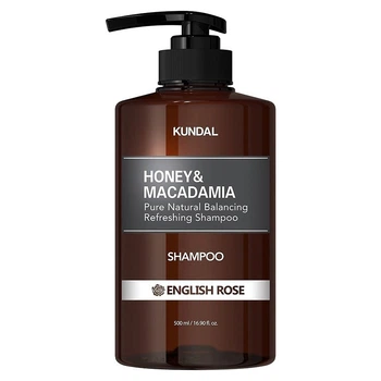 Восстанавливающий шампунь Kundal с медом и маслом макадамии Honey & Macadamia Nature Shampoo English Rose 500 мл 8809568740487
