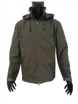 Куртка тактическая Soft shell олива с микрофлисом р. XL
