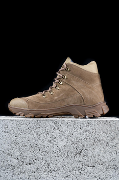 Тактичні черевики чоловічі Light Tactic 41 розмір 27см шкіра і Кордура 1000D демісезонні з посиленими носоком і устілками Койот
