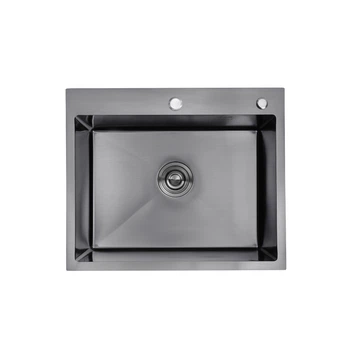 Кухонна мийка Kroner KRP Schwarze - 6050HM PVD (3,0/1,0 мм) CV025260
