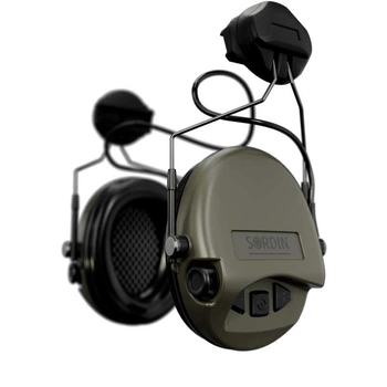 Професійні Активні Тактичні Навушники Адаптер під Шолом Sordin Supreme MIL AUX Олива 72308-06-S