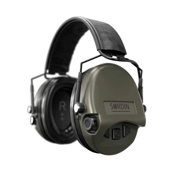 Професійні активні тактичні навушники Sordin Supreme MIL AUX SFA Slim HB PVC Олива 74508-06-С