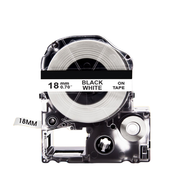 Картридж Epson LabelWorks LС5WBN 18 мм чорний/білий, стрічка ламінована