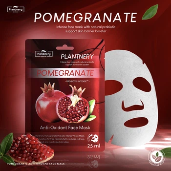 Тканинна маска для обличчя Plantnery антиоксидант із гранатом від темних плям, 25 гр