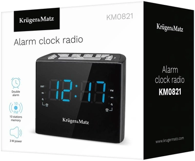 Odbiornik radiowy Kruger&Matz KM0812 Radio Clock Digital Black (KM0821)