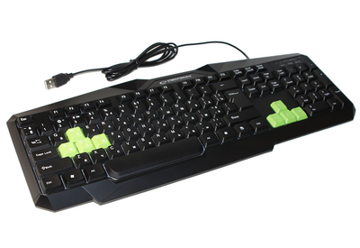 Клавіатура Esperanza Wired EGK201GUA ILLUMINATED Black/Green, USB