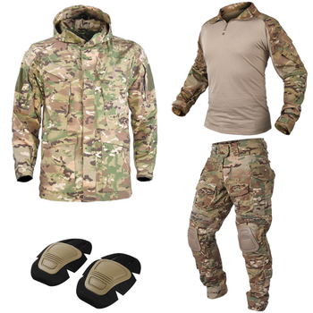 Тактичний демісизонний військовий костюм IDOGEAR G3 Multicam Куртка M65, Убакс та Штани із захистом колін 2XL Мультикам IDD0026800 -3
