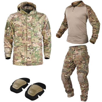 Тактический демисезонный военный коcтюм IDOGEAR G3 Multicam Куртка M65 ,Убакс и Штаны с Защитой колен M Mультикам IDD0026800