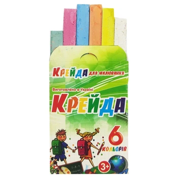 Мелки для рисования цветные 6 цветов MiC (ККЕ-1506) (29502)