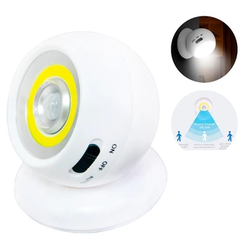 Светодиодная лампа с датчиком движения на аккумуляторе Белая Motion Sensor Light, светильник настенный (1009888-White)