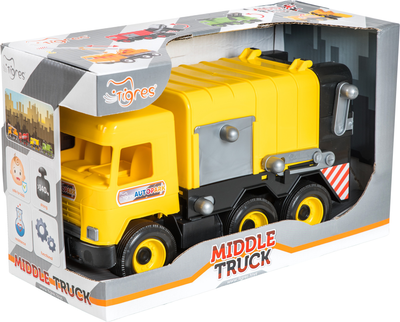 Мусоровоз Tigres Middle truck в коробке 42 см Желтый (39492)