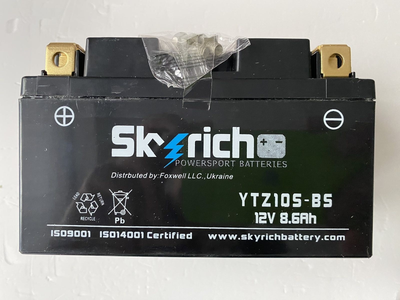 Мото аккумулятор Skyrich YTZ10S-BS 12V, 8.6 Ah (+/-), 150x85x93 мм, вес 2,4кг (YTZ10S)