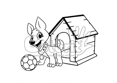 Трафарет для розмальовки кольоровим піском Colorit Коти та собаки Собака з будкою А4 Товар для дитячої творчості