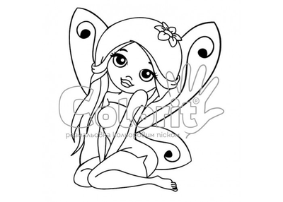 Трафарет для раскраски цветным песком Colorit Милая фея А5
