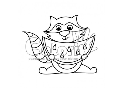Трафарет для розмальовки кольоровим піском Colorit Тварини Єнот А5 Товар для дитячої творчості