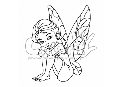 Трафарет для раскраски цветным песком Colorit Фея А5