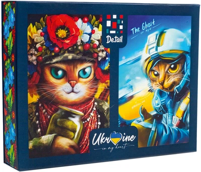 Набір пазлів Vladi Toys De.tail 2 в 1 Кіт-солдат + Кіт-привид Києва (DT500-09)