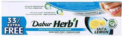 Зубная паста "Отбеливающая" Dabur Herb’l Salt & Lemon Natural Toothpaste 150g (80 мл) (646978-930460-2)