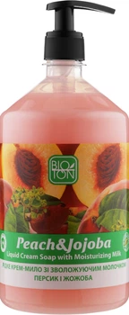 Жидкое крем-мыло "Персик и жожоба" с глицерином и увлажняющим молочком Bioton Cosmetics 1000ml (812299-993561-2)