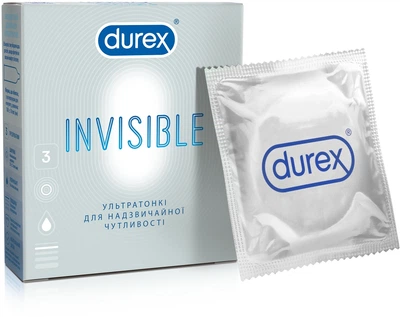Презервативы латексные с силиконовой смазкой Durex Invisible 3 3шт (658652-959187-2)