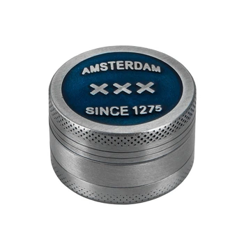 Гриндер для подрібнення тютюну Амстердам HL-243 SINCE 1275 XXX Silver Blue (10901)