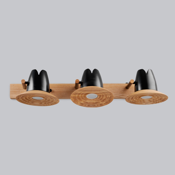 Светильник для зеркала настенный Gaff Orbit Natural wood Черный