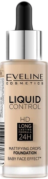 Тональная основа жидкая Eveline Cosmetics Liquid Control HD Mattifying Drops Foundation 015 - Light Vanila (32 мл) (788533-926817-2)