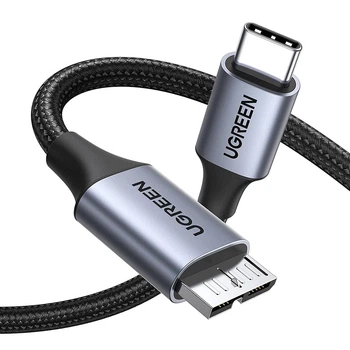 Дата кабель UGREEN US565 Micro B to USB C Hard Drive Cables 10 Gbps 1 м Black (15232)