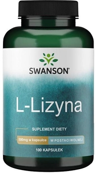 L-лізин Swanson L-Lizyna 500 мг 100 капсул (SW268)