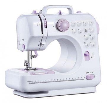 Швейна машинка Sewing Machine 505 1250 портативна електромеханічна машинка для шиття 12 програм строчки з реверсом підсвічуванням педаллю автоматичним намотуванням шпульки для дому ремонту одягу та рукоділля