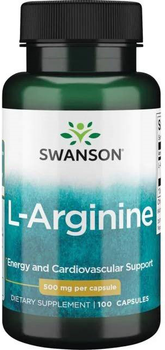 L-аргінін Swanson L-Arginina 500 мг 100 капсул (SW852)