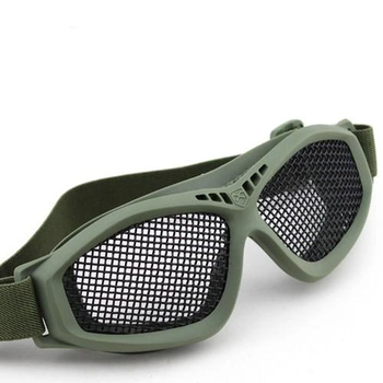 Захисні окуляри-сітка V3 OLIVE великі плетенка (для Airsoft, Страйкбол)