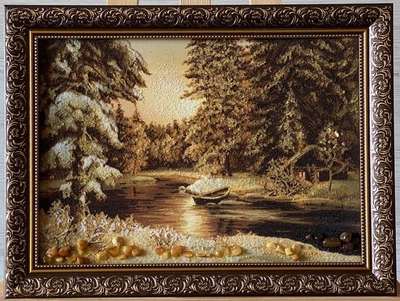 Пейзаж картина из янтаря Prezent Миг гармонии 30*40 см