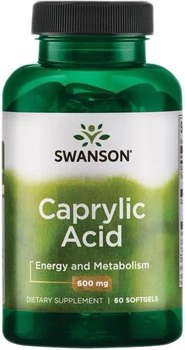 Каприлова кислота Swanson Caprylic Acid 600 мг 60 капсул (SWU096)