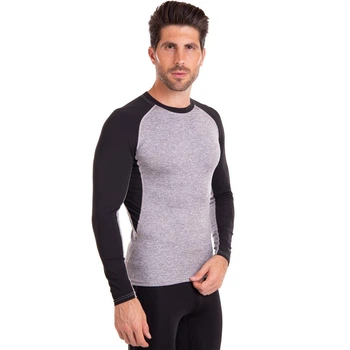 Спортивная компрессионная футболка мужская Zelart Lidong Hr 1005 размер 3XL (185-190 см) Grey-Black