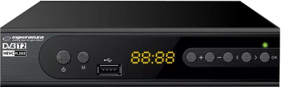 Цифровой тюнер наземного телевидения Esperanza EV106R TV set-top box Cable Black (5901299957776)