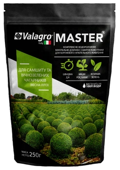 Комплексное минеральное удобрение для самшита и вечнозеленых кустарников Master (Мастер), 250г, NPK 17.6.18, Весна-Лето, Valagro