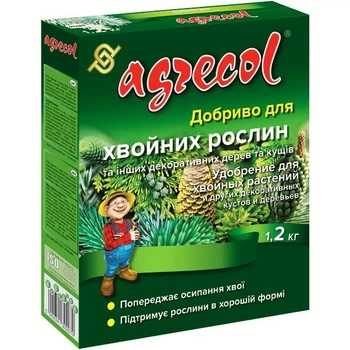 Комплексне мінеральне добриво для хвойних рослин Agrecol (Агрекол), 1.2кг, NPK 14.14.21, 30207