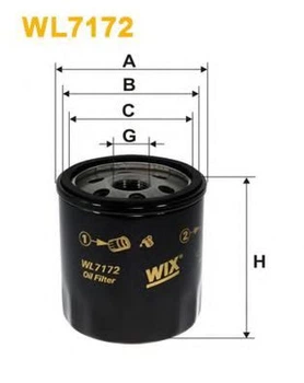 Фильтр масляный Chrysler, Lexus, Mini, Suzuki, Toyota 4-Runner, Auris, Camry FF, Celica, Wix Filters (WL7172) WIX Filters (WL7172)
