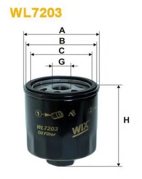 Фильтр масляный Audi A2, Seat Altea, Cordoba, Ibiza, Inca, Leon, Toledo, Skoda Fabia, Oct Wix Filters (WL7203) WIX Filters (WL7203)