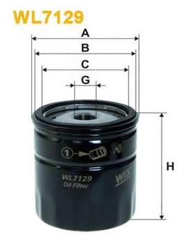 Фільтр оливи Bedford, Cadillac, Chevrolet, Daewoo, Lada, Opel, Zaz (3A3) Wix Filters (WL7129) WIX Filters (WL7129)